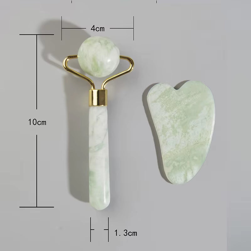 Natural Jade Roller Massager for Face Roller Gua Sha Jade Stone Face Massager Anti-Wrinkle Lift Facial Beauty Skin Care Tool