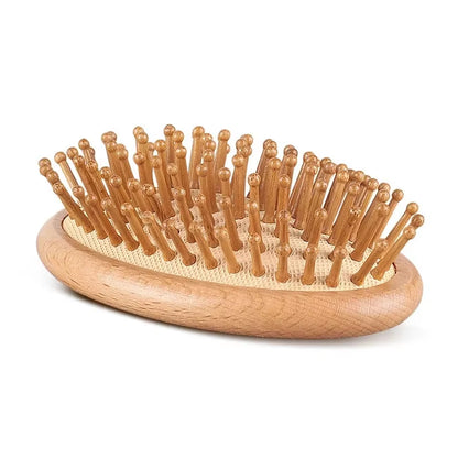 High Quality Hair Comb Bamboo Massage Comb Wooden Brush Solid Wood Bamboo Cushion Anti-Static Hair Brush Combs Travel