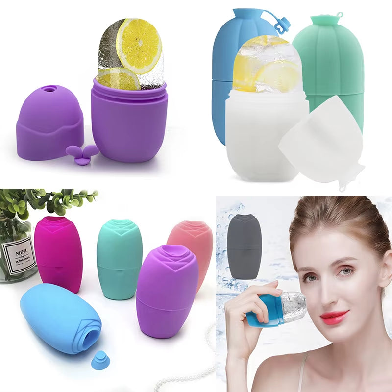 Ice Roller for Face Face Ice Cream Cube Mold Skin Care Beauty Fine Line Eye Facial Icing Rolling Mould Moisturizing Reusable