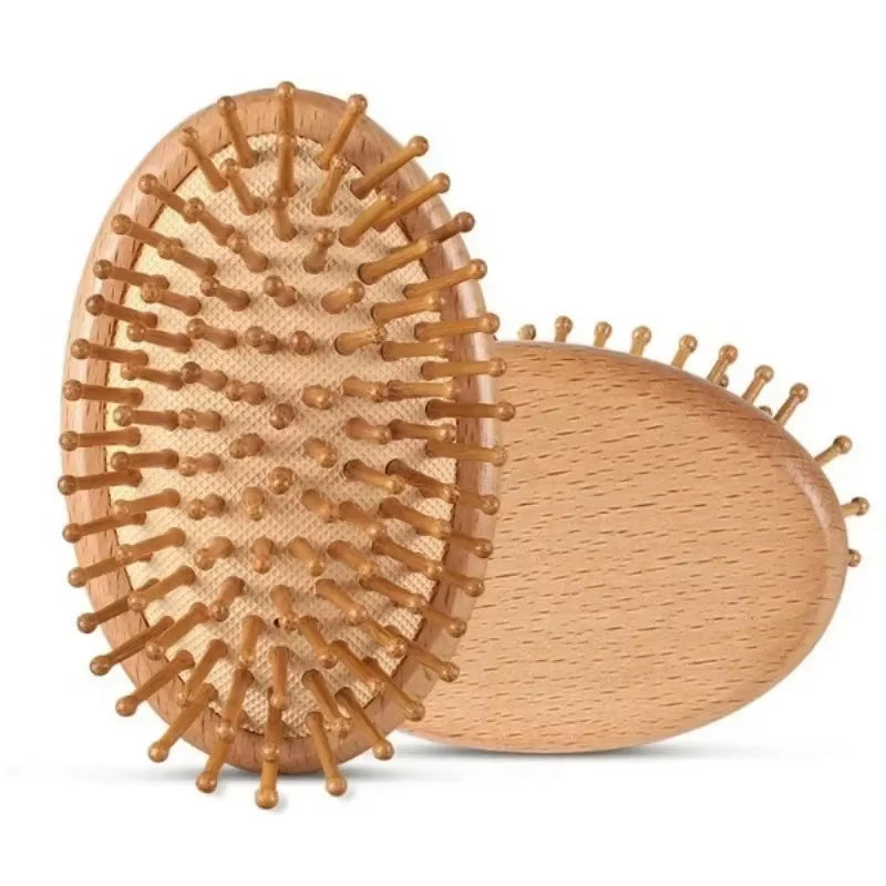 High Quality Hair Comb Bamboo Massage Comb Wooden Brush Solid Wood Bamboo Cushion Anti-Static Hair Brush Combs Travel