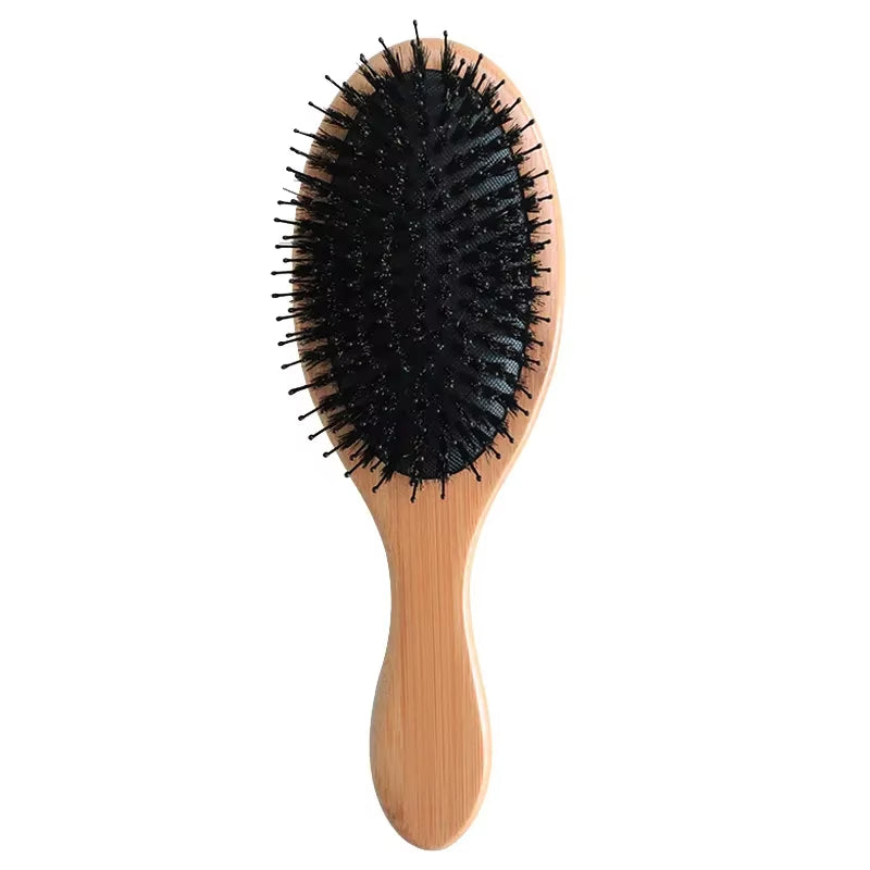 High Quality Hair Comb Bamboo Massage Comb Wooden Brush Solid Wood Bamboo Cushion Anti-Static Hair Brush Combs Travel